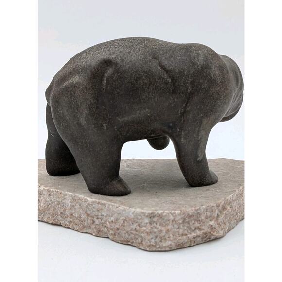 Maigon Daga Ceramic Bear Sculpture on Granite Base 6\